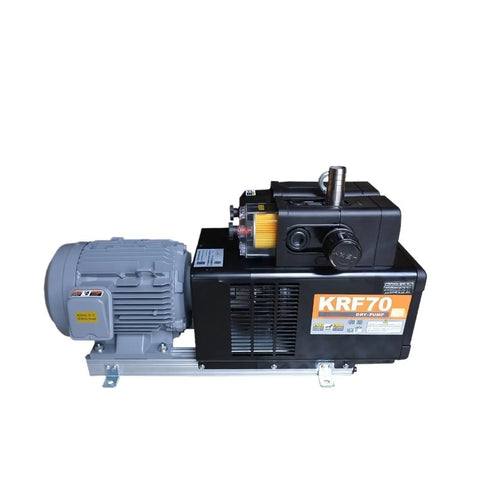 Heavy Duty Vacuum Gas Transfer Pump With High Accuracy And Durable Build Built To Last For Industrial Automation Easy Install Zero Hassle Maintenance Shop Ready Workhorse Krf70 Series, shown from the side.
