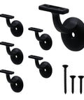 Heavy Duty Handrail Brackets For Stairs 3 Inch Black Metal Wall Mount Supports Tough As Nails Staircase Railing Hardware six pack