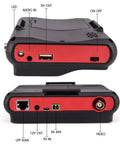 Back view of 4 In 1 Portable CCTV Tester With 4.3 Inch HD LCD Display, 8MP AHD TVI CVI CVBS Analog Camera Tester, ports labeled