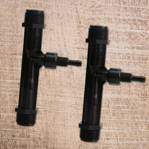 3/4 Inch Irrigation Venturi Fertilizer Injector Kit Plastic Black Tubes For Outdoor Garden Farm Lawn 2 Pack Fertilizer Mixer