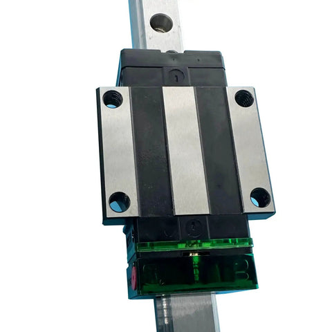 HGW15CC Linear Slider Block Set With 2 Flange Bearing Blocks And 2 E2 Self Lubricating Oil Boxes For 15mm Guide Rails CNC Kit Replacement Parts Ready To Install Beefed Up And Ultra Smooth Motion on 15mm rail, shown with one flange block and oil box