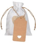 Assorted Burlap Jewelry Pouches Set Of 51 Small Gift Bags For Weddings And Special Occasions with heart tag and drawstring