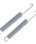 Straight Up And Rock Solid Replacement Tension Springs For Recliner Sofa Chair Bed Mechanism Assist Lock System Six Quarter Inch Overall Length Zero Fuss Set Of Two Units in silver, two coil springs with hooks.