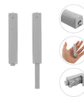 Hidden Push To Open Cabinet Latches 4 Pack For Kitchen And Home Handle Free Modern Design with push release mechanism shown in hand
