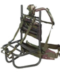 Trail Ready Aluminum External Frame Backpack Frame For Hiking And Mountaineering, green camouflage, side view