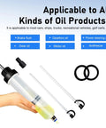 200cc Manual Fluid Extractor Pump With Dual Hoses For Quick Auto Oil Changes Universal Syringe Transfer Pump For Power Steering Transmission Fluid Gear Oil And Brake Fluid, clear plastic with hoses
