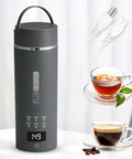 Travel Electric Kettle With 6 Temperature Presets, LCD Display, 304 Stainless Steel, 450ml Capacity, Auto Shutoff And Boil Dry Protection, Ultra Compact Portable Kettle For Home Or Travel Gray