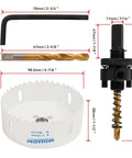 98.5mm Bi Metal Hole Saw With Arbor HSS M42 8% Cobalt Workhorse For Tough Metal And Wood Cutting, 3-7/8 Inch Cut Dia, 11mm Shank, 1-1/2 Inch Depth, Heavy Duty Cutter with accessories