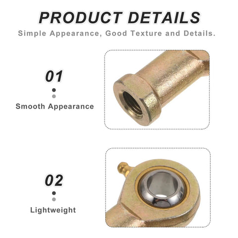 Close-up of 2 Pack Rig Ready Rod End Bearings 14 MM and 9 16 Female Thread showing smooth appearance and lightweight design.