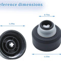 Solution Tank Cap For PowerDash Pet Vacuum Cleaners SmartWash And FloorMate Jet Easy Swap Replacement Part That Fits FH50700 FH50702 FH52002 FH52000 FH52001 BH55210 BH55220 BH55230TV1 BH55200NP FH50710 UPC, black cap with dimensions