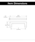 Dimensions diagram for Solid Core Stainless Steel Cabinet Pulls 5-1/16 Inch Center, Heavy Duty Kitchen Drawer Handles, Skylight Collection Pack Of 10.
