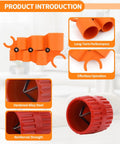 Orange pipe deburring tool kit with depth gauge for PVC and metal pipes