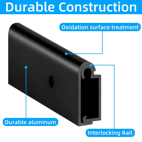 Heavy Duty Aluminum RV Table Wall Mount Bracket For Camper Slide Out Support Trim showing durable aluminum material and interlocking rail design.