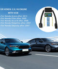 VCM Muzzler Harness Disable Kit For 3.5L V6 With VCM, Compatible With Honda Accord 2008 And Up, Visual with cars and kit components