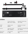 Desk Mount Camera Stand With Magic Arm And One Quarter Inch Ball Head Adjustable 13 To 35 Inch Light Stand components and specs