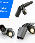 Slick Front Abs Wheel Speed Sensors Built Tough For Driver Or Passenger Side Snappy Replacement Part With Oem Fitment For Vw Passat Jetta Tiguan Beetle Gti Golf Cc Audi A3 Tt 2006 To 2018 close-up view of sensor connectors