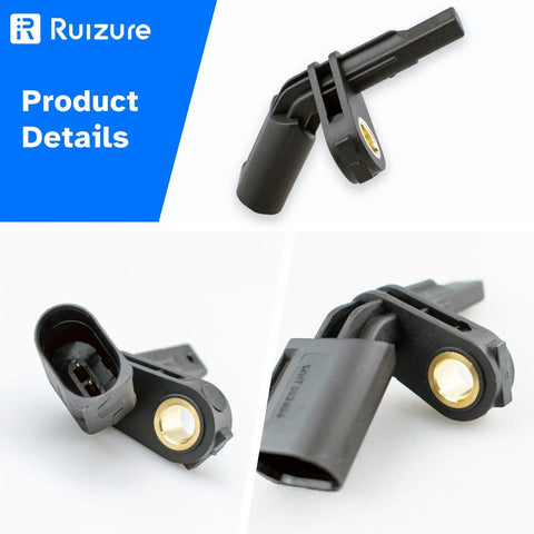 Slick Front Abs Wheel Speed Sensors Built Tough For Driver Or Passenger Side Snappy Replacement Part With Oem Fitment For Vw Passat Jetta Tiguan Beetle Gti Golf Cc Audi A3 Tt 2006 To 2018 close-up view of sensor connectors