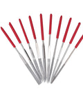 Diamond Needle File Set With Rubber Handles, 10 Pcs 120 Grit Grinding Trimming Files Kit for Woodworking Metalworking Glass Ceramic