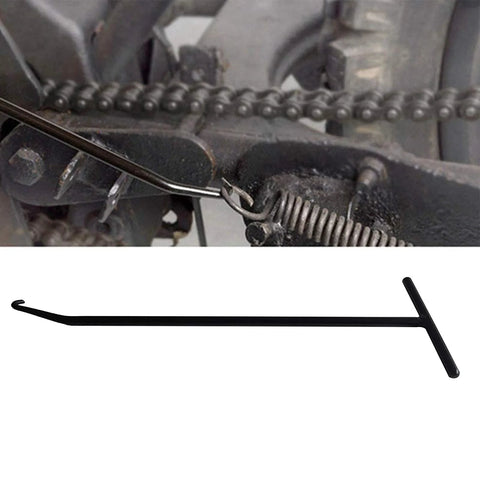 P1TOOLS 10-in exhaust spring puller tool with T-handle, black metal for motorcycle exhaust springs