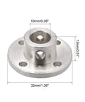 Rigid Flange Shaft Coupling For 10mm Motor Shaft H13 D16 Precision Connector Silver Tone with mounting holes and dimensions diagram.