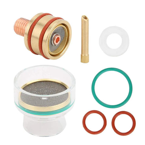 Tig Welding Kit With Glass Cup Torch Collet Argon Arc Accessories Copper Rubber Components Replacement Parts For WP9 And WP20 1.6mm