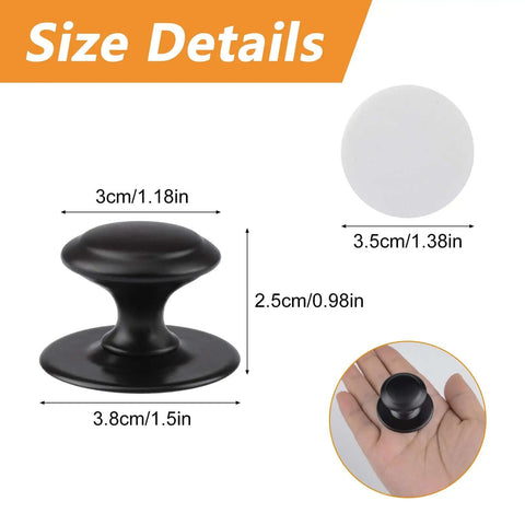 Size details of Matte Black 1.18 Inch Self Stick Drawer Knobs Set Of 24 Cabinets Pulls No Drill No Fuss