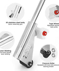 Floor Tape Applicator Manual Stainless Steel Heavy Duty Tool For Construction Sites Durable Corrosion Resistant Frame With Smooth Bearing Design Delivers Quick, Precise Tape Application And Long Lasting Performance, stainless steel body with adjustable tape wheel