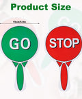 Two Sided Stop And Go Handheld Sign Kit With Handle Waterproof Plastic Traffic Sign For Crossing Guards Street Safety Parking And Warning Red Stop And Green Go Durable Indoor Outdoor Use