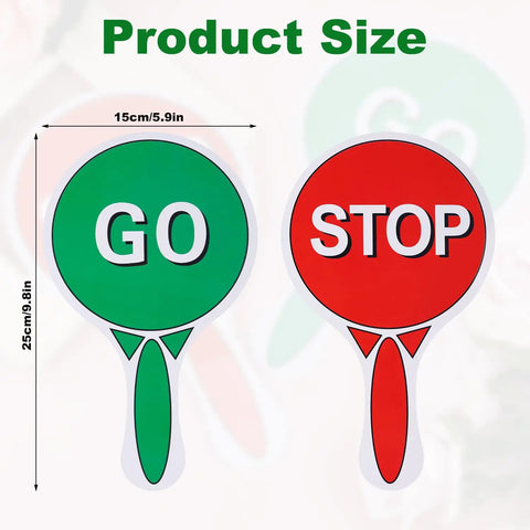 Two Sided Stop And Go Handheld Sign Kit With Handle Waterproof Plastic Traffic Sign For Crossing Guards Street Safety Parking And Warning Red Stop And Green Go Durable Indoor Outdoor Use