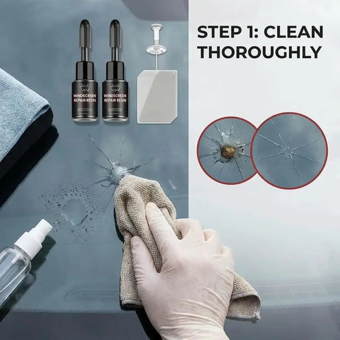 Windshield Crack Repair Kit With 2026 Upgraded Glass Repair Fluid For Car Windows And Mirrors, Quick Fix Automotive Glass Tools
