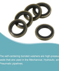 Bonded sealing washers M10; carbon steel outer ring with black nitrile rubber gasket, 15.5x10x2mm, pack of 10