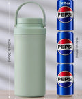 Keep It Crisp On The Fly With This Game Changing 22 Oz Breast Milk Cooler Bottle Packing Two 11 Oz Insulated Vials For Zero Ice All Day Storage Perfect For Busy Moms Demanding Hassle Free Pumping On The Move, shown with dimensions and compared to 12 oz cans.