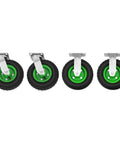Get 8 Inch Pneumatic Caster Set Of 4 With Heavy Duty Air Inflatable Rubber Wheels, including 2 swivel and 2 rigid casters.