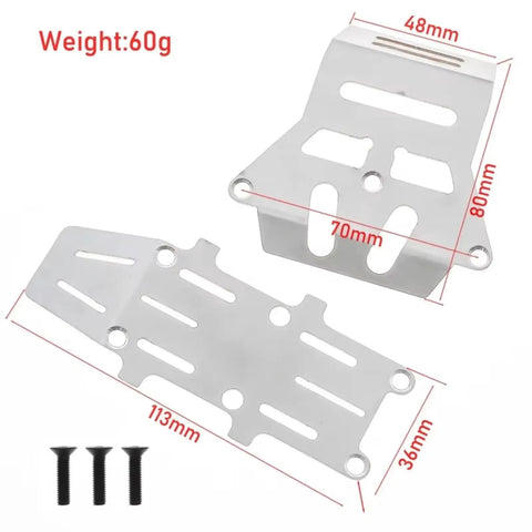 Stainless Steel RC Frame Chassis Guard Plates For 1 To 10 Scale Hornet EVO 58742 Front And Rear Upgrade Kit with screws