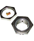 Mega Sturdy Clamp Lock Nut 1-1/4 18 Thread Replacement For Ford And New Holland Tractor Models 8N showing two heavy-duty locking nuts.