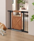 Solid Wood Farmhouse Barn Door Dog Gate Gliding Smooth Operator Style adjustable width for 29-40 inch openings in home setting.