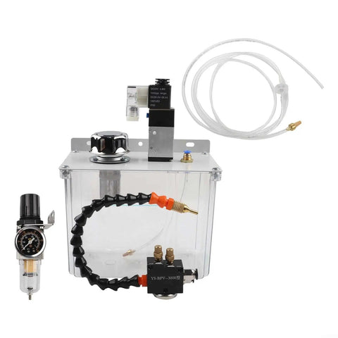 Top Tier 3 Liter Cnc Mist Coolant System And Oil Lubrication Spray Pump For Machine Tools With Solenoid Valve showing clear tank and components.