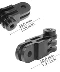 Beefy Aluminum Alloy Extension Arm Kit 2 Pack Pivot Mounts For Action Cameras Like DJI Osmo AKASO CamPark YI In Blue And Black Heavy Duty And Versatile For Cycling Surfing Skiing Snowboarding Mountain Climbing, 35 mm and 50 mm