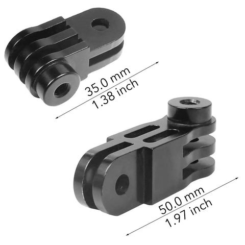Beefy Aluminum Alloy Extension Arm Kit 2 Pack Pivot Mounts For Action Cameras Like DJI Osmo AKASO CamPark YI In Blue And Black Heavy Duty And Versatile For Cycling Surfing Skiing Snowboarding Mountain Climbing, 35 mm and 50 mm