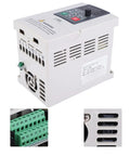 2.2KW 380V VFD Variable Frequency Drive Inverter For 3 Phase Motors Beefy Torque Speed Controller For CNC Spindle Fans Pumps Conveyors And Industrial Equipment Wide 0 To 400Hz Range on white housing