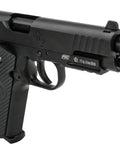 Duty One Non-Blowback CO2 4.5mm BB Pistol Black with Licensed STI Trademarks showing metal top and polymer frame.