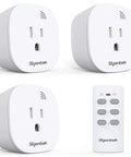 Wireless Remote Outlet Kit For Home Electronics And Lamps Expandable Light Switch System With 3 Outlets And Remote Up To 100 Ft Range Plug And Play FCC Certified ETL Listed Easy Install White