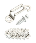 Kickass Hidden Furniture Connector Screws And Steel Cabinet Joinery Hardware Kit Featuring One Hundred Heavy Duty Invisible Assembly Clamps showing silver connectors and screws.