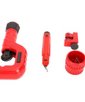 4-Piece Tubing Cutter Kit With Ergonomic Handles And Deburring Tool For Clean Cuts On Copper, Aluminum, Stainless Steel And PVC Pipes