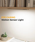 Under Cabinet Lights With Motion Sensor, Battery Operated Rechargeable Wireless Closet Light Bundle Of 3, 13.8 Inch illuminating a desk