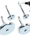 Four Piece PVC Pipe Reamer Set With Socket Saver Heads for Removing SCH 40 From Hub, fits 1/2 in drill, stainless steel reamer heads.