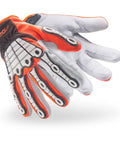 Cut Resistant Impact Protection Breathable Work Gloves Chrome SLT Series 4073 Large with goatskin and HPPE steel blend.