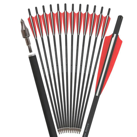 Carbon Crossbow Bolts Set 16 17 18 20 22 Inch With Screw In Broadheads For Hunting And Target Practice Low Hand Shock Durable Arrows
