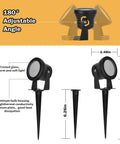 Smart Outdoor Halloween Lights 15W RGB Flood Spotlight with US Plug, aluminum housing, adjustable 180° angle, dimensions shown