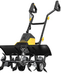 Powerful 13.5 Amp Electric Tiller Cultivator With 18 Inch Wide Tilling, 6 Steel Tines, Ergonomic H Handle and Wheels
